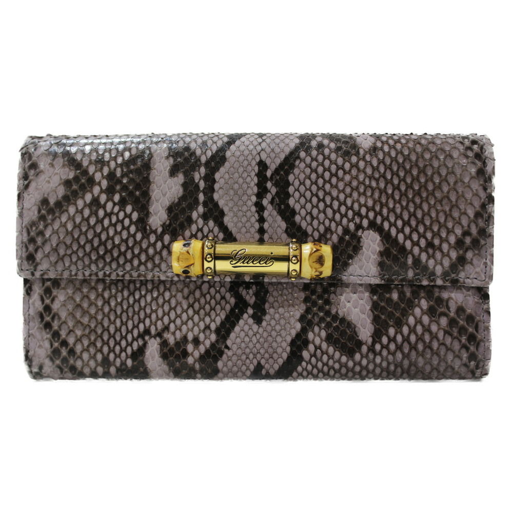 Gucci Long Wallet Python Leather Light Purple - image 1